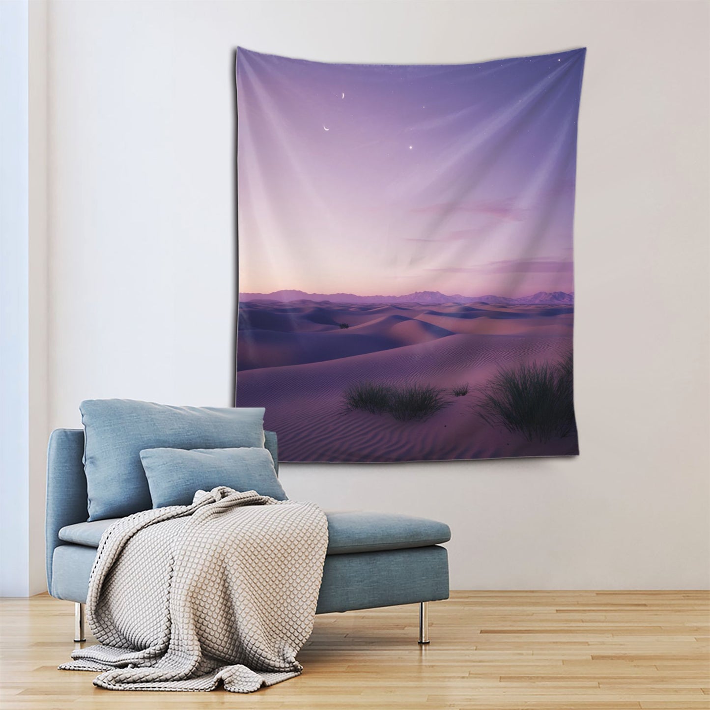 Romantic Desert Night Sky Wall Tapestry - 60x51 Inches, Dreamy and Elegant Home Decoration