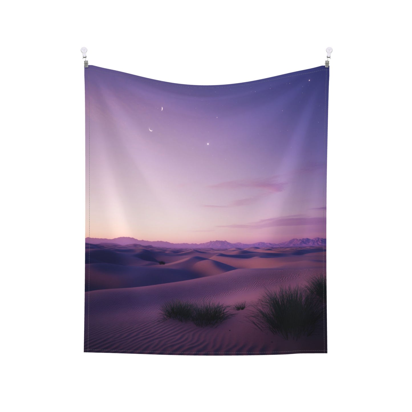 Romantic Desert Night Sky Wall Tapestry - 60x51 Inches, Dreamy and Elegant Home Decoration