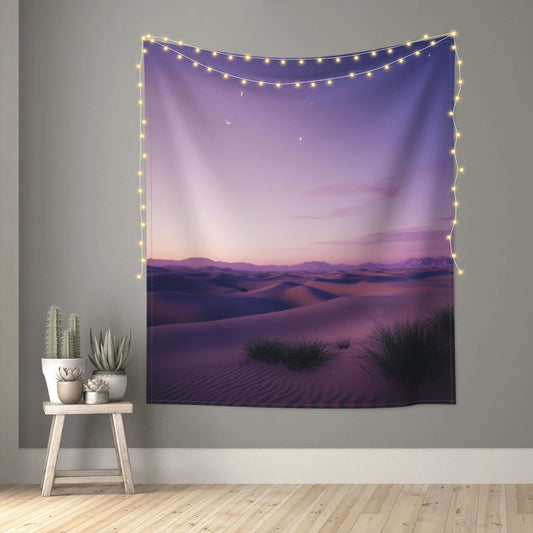 Romantic Desert Night Sky Wall Tapestry - 60x51 Inches, Dreamy and Elegant Home Decoration