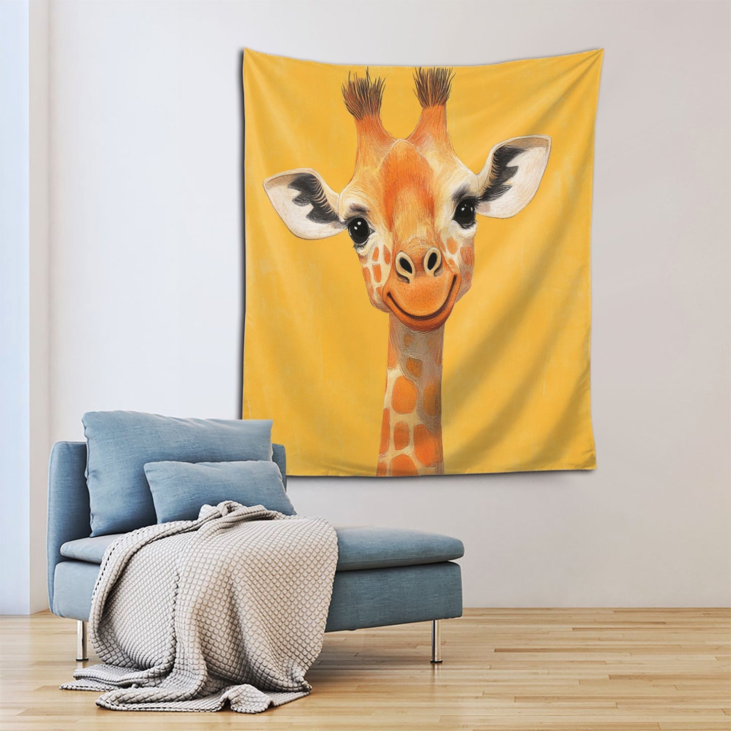 Cute Giraffe Design Wall Tapestry - 60x51 Inches, Bright and Cheerful Home Decor