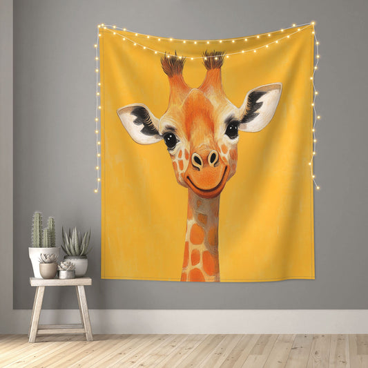 Cute Giraffe Design Wall Tapestry - 60x51 Inches, Bright and Cheerful Home Decor