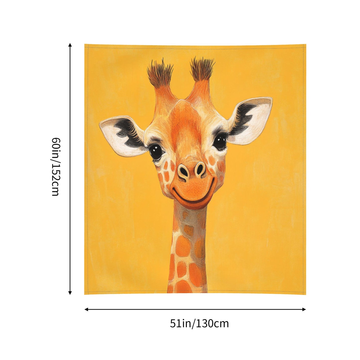 Cute Giraffe Design Wall Tapestry - 60x51 Inches, Bright and Cheerful Home Decor